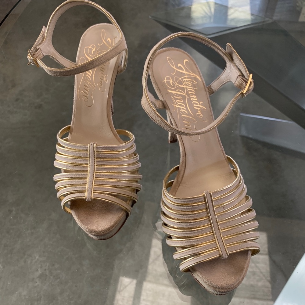 Alejandro Ingelmo suede platform sandals, sz 7.5.